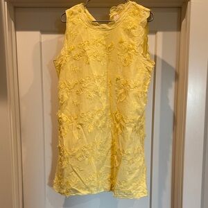 Elegant Yellow Floral Lace Dress